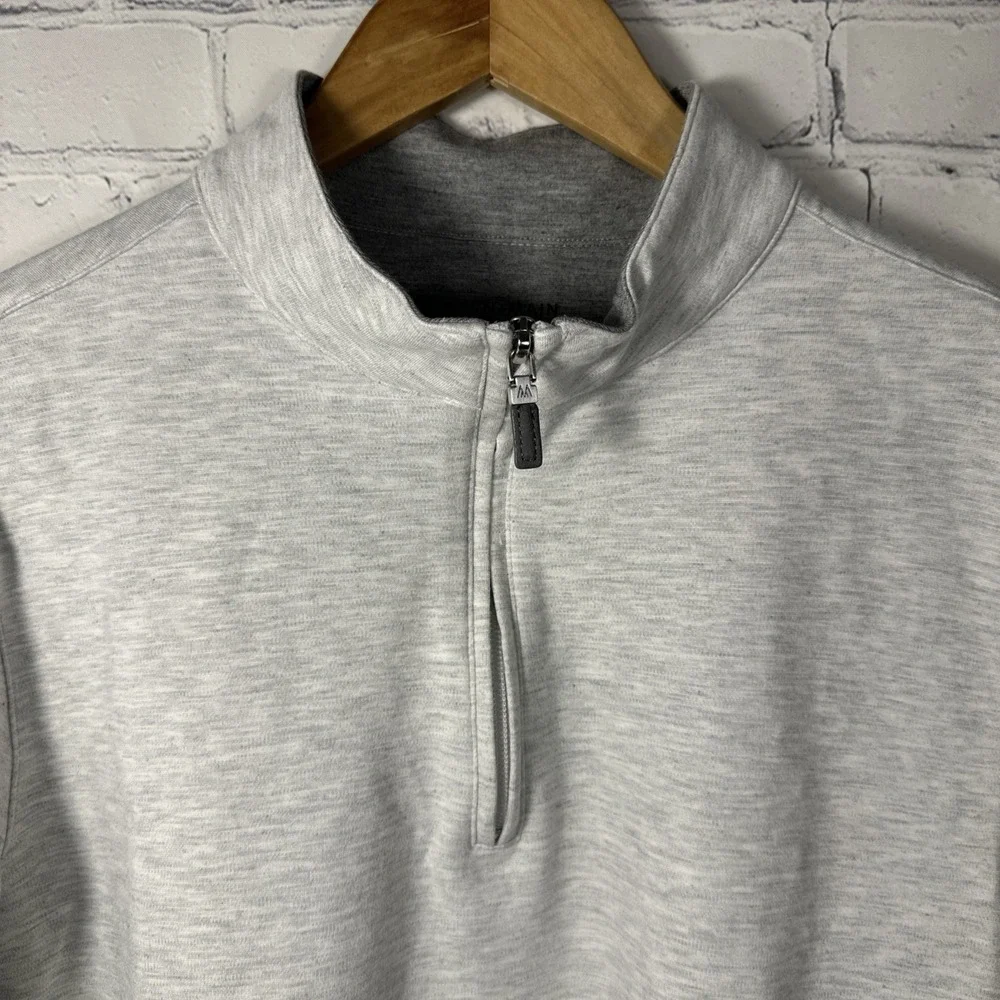 Mizzen+Main Quarter Zip Mens Medium Gray Proflex 1/4 Zip Pullover 1PO-0550 - Picture 2 of 8